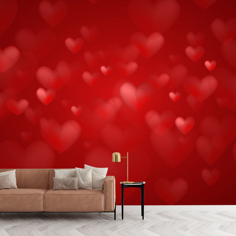Heart-shaped Geometry Mural Mildew Resistant Wall Covering for Home Decor