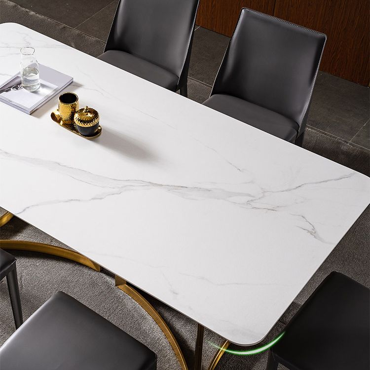 Glam White Sintered Stone Dining Table Set 1/4/5/7 Pieces Dining Set for Home Use