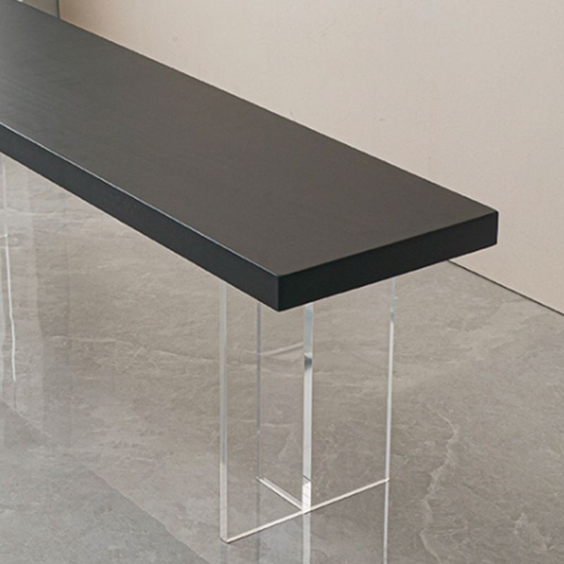 Contemporary Solid Wood Bench Black Seating Bench with Acrylic Base