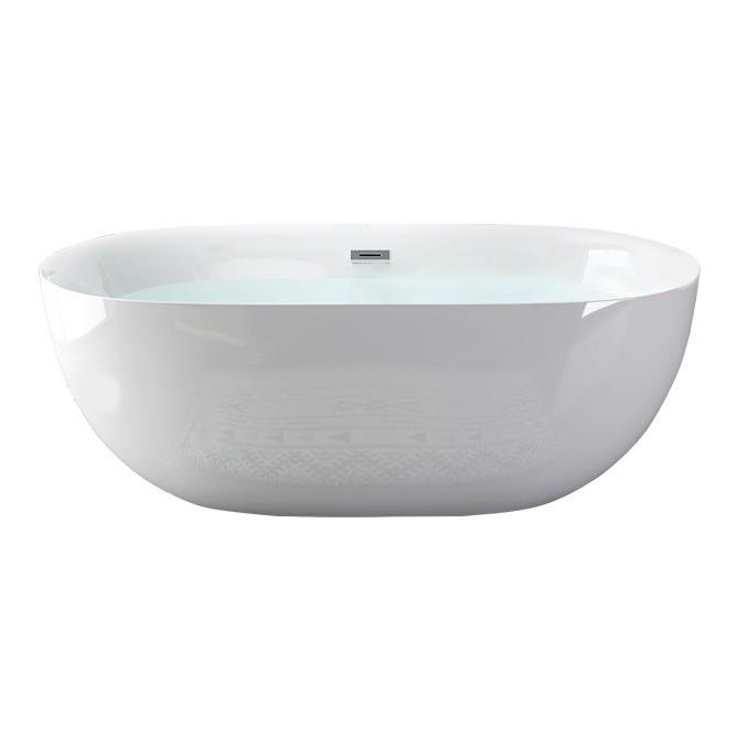 Back to Wall Modern Bathtub Freestanding Acrylic Soaking Bath