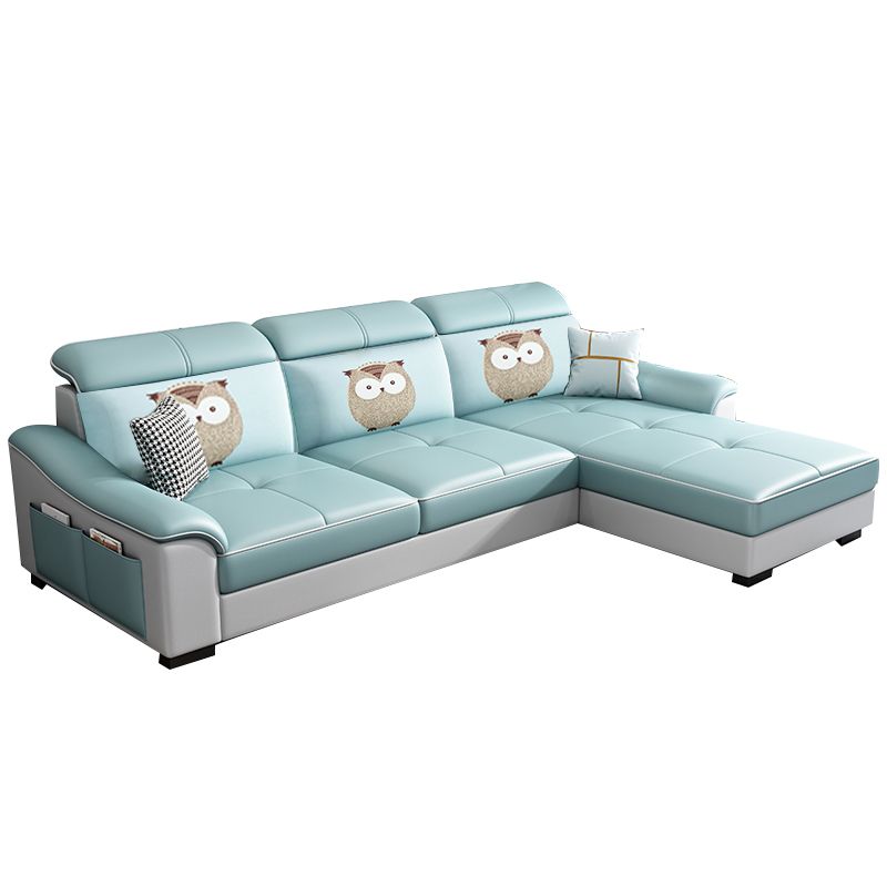 Faux Leather Removable Cushions Sloped Arms Sectionals with Storage and Wear-Resistant