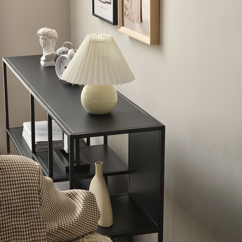 Modern Style Open Back Bookshelf Horizontal Metal Bookcase with Shelves