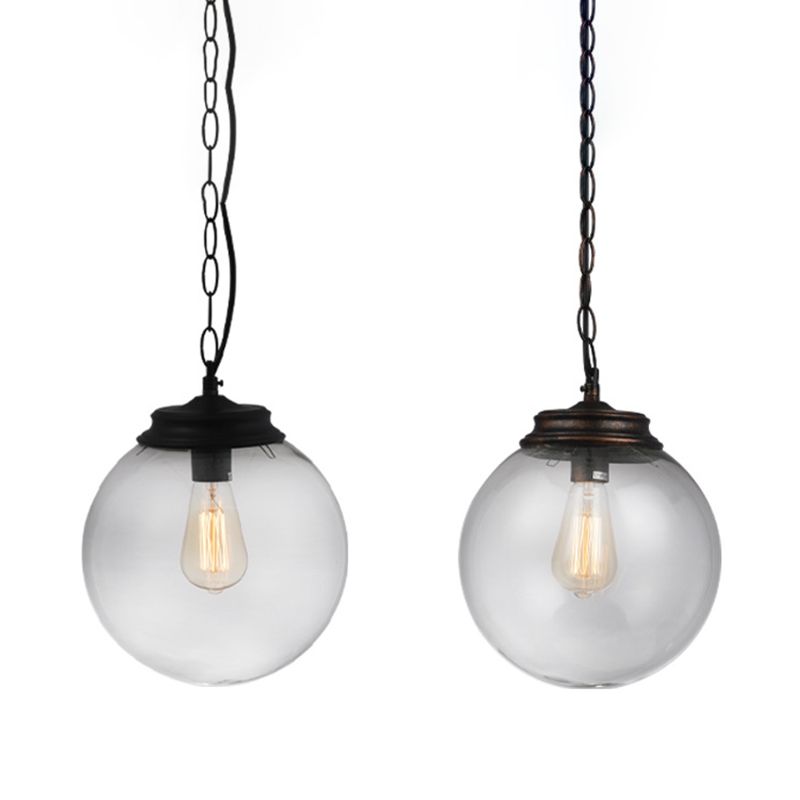 Lampada a sospensione singola in ferro laccata nella luce a sospensione in vetro in stile in stile conciso industriale