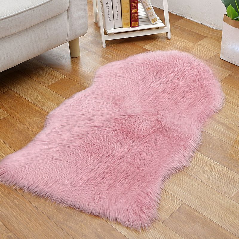 Casual Living Room Rug Multi Color Solid Color Indoor Rug Fluffy Non-Slip Backing Easy Care Area Carpet