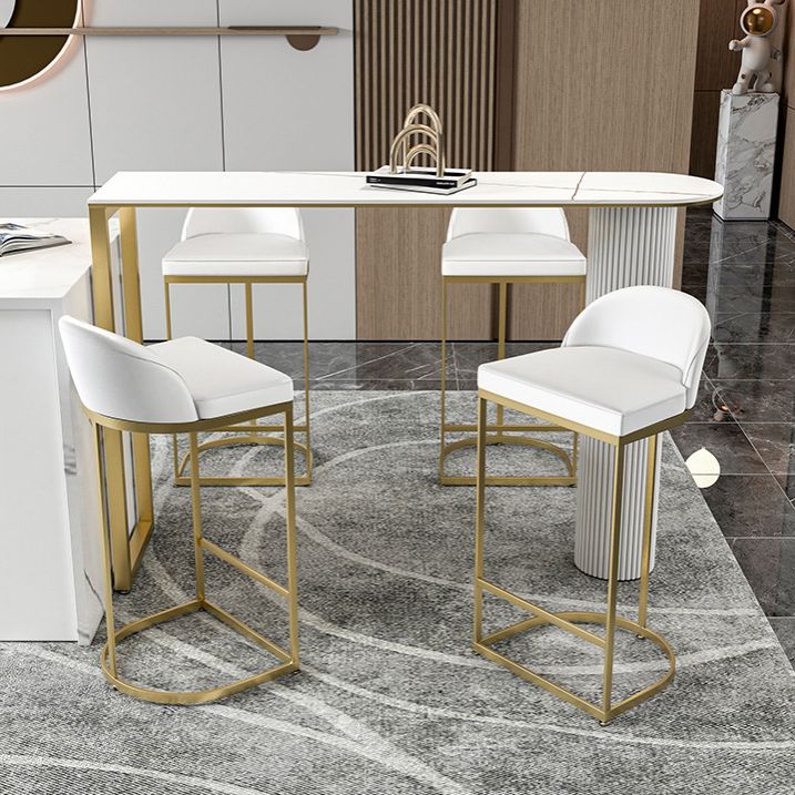 Fixed Table Counter Set Glam Style 1/5 Pieces Sintered Stone Bar Table Set for Home Use