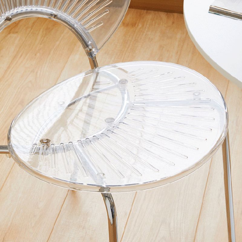 Nordic Metal Side Chair Low Back Armless Chair for Patio Use