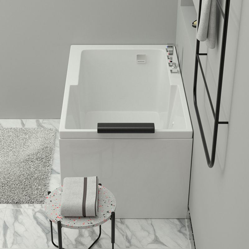 Modern Acrylic Rectangular Tub Soaking 24.8-inch Tall Bath Tub in White