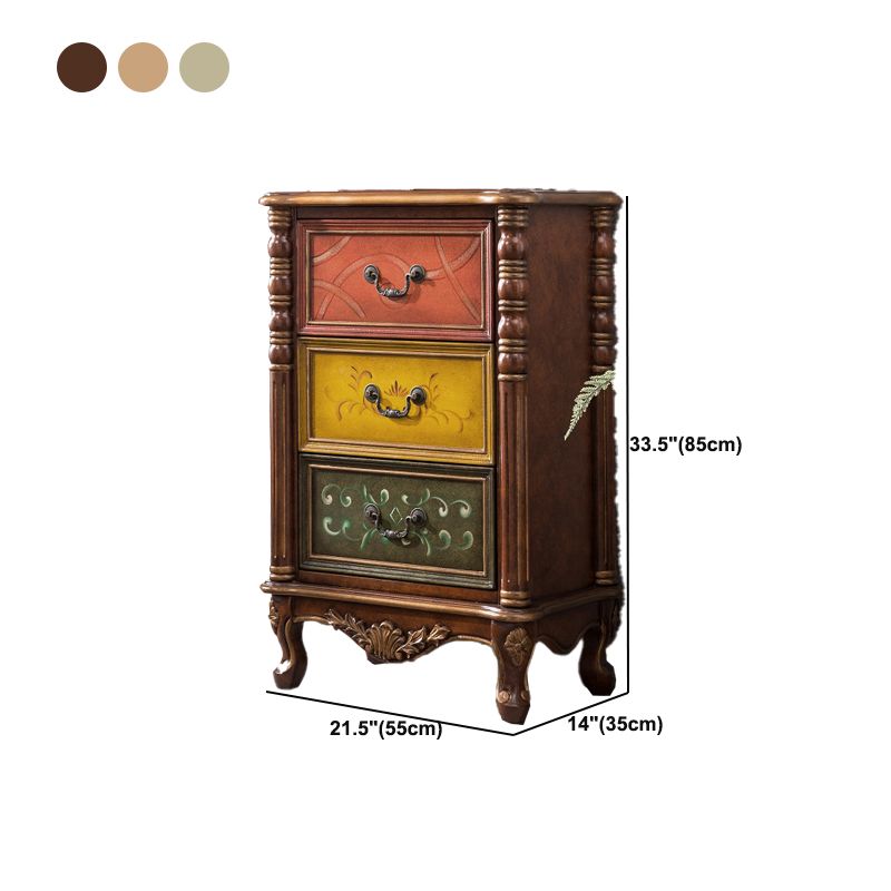Mid-Century Modern Side Cabinet Wood Drop Handles Cabinet with Drawer