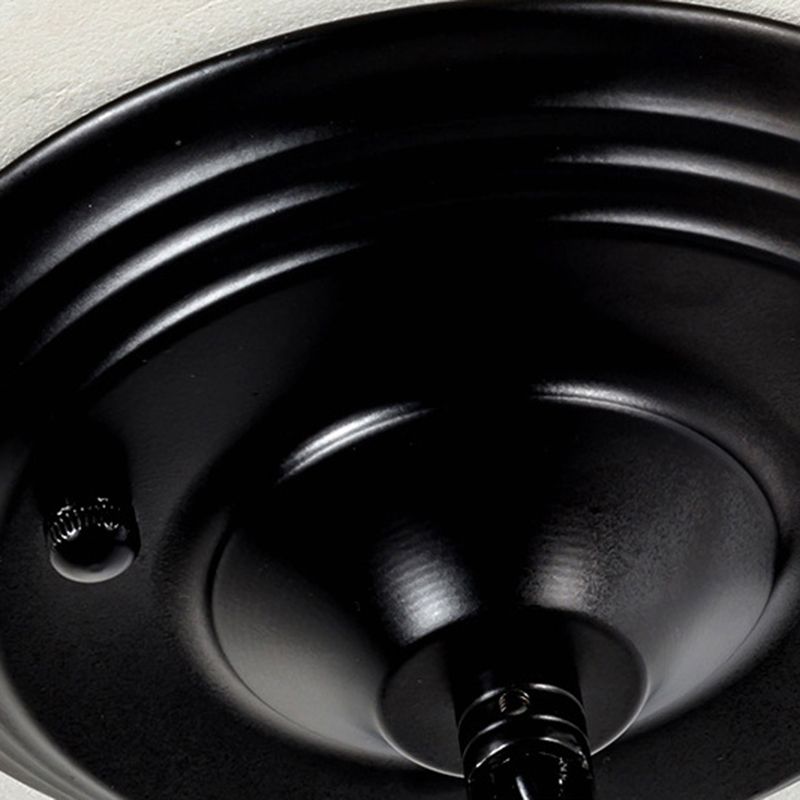 3/6/8 Lights Ceiling Light Traditional Flower Shape Frosted Glass Hanging Chandelier in Black for Living Room