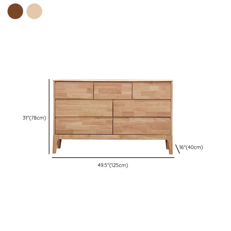 Contemporary Rubber Wood Storage Chest Bedroom Chest with Drawers