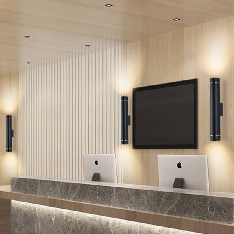 2 Lights Cylinder Wall Lights Modern Style Metal Wall Lighting Fixtures