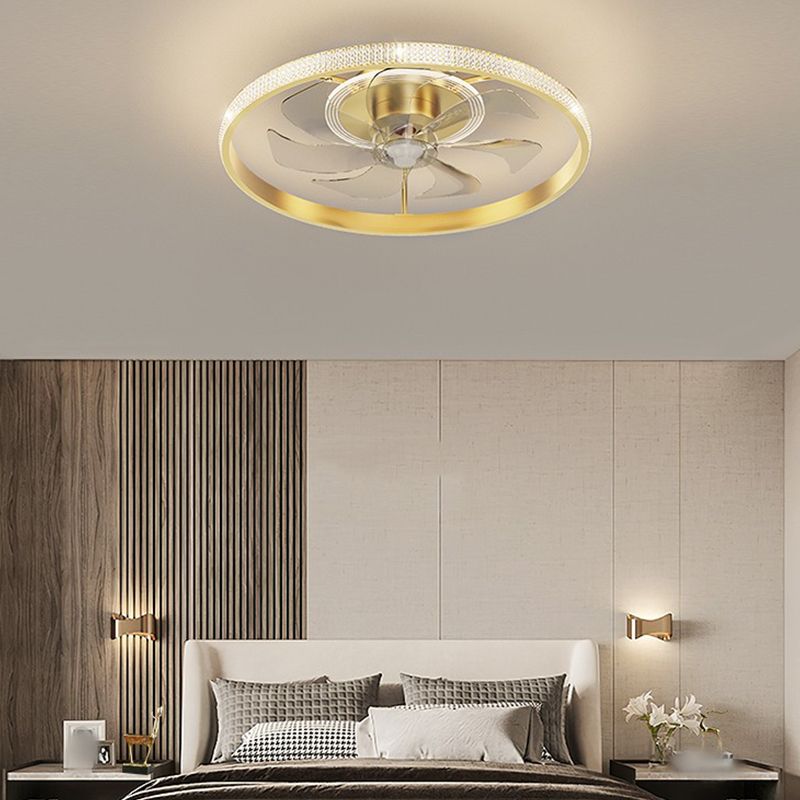 Éclair de ventilateur de plafond de style moderne Éclairage de ventilateur de plafond en métal pour chambre à coucher