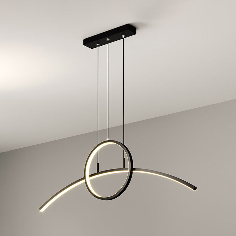 Geometric Island Chandelier Modern Island Lighting Metal 2 Light Island Light Fixtures