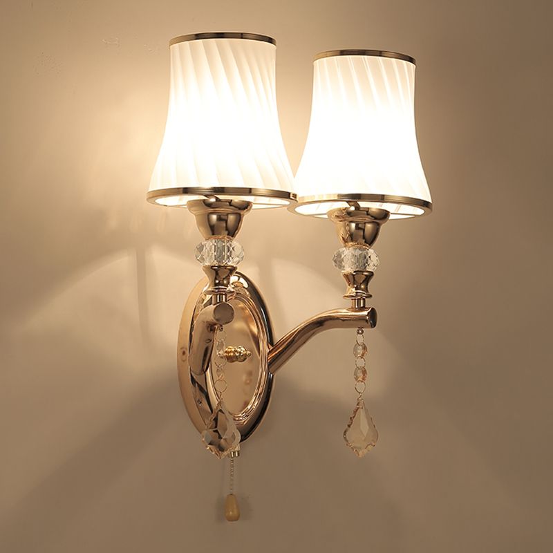Geometric Shade Multi Lights Glass Wall Lighting Modern Style Wall Mounted Lighting in Gold