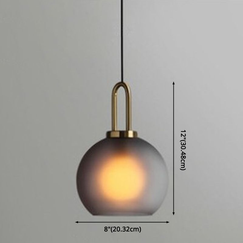 Contemporary Blown Glass Pendant Light 1-Light Hanging Pendant Lighting For Bedroom