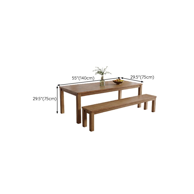 Simplicity Dinette Table Solid Wood Rectangle Dinner Table in Brown