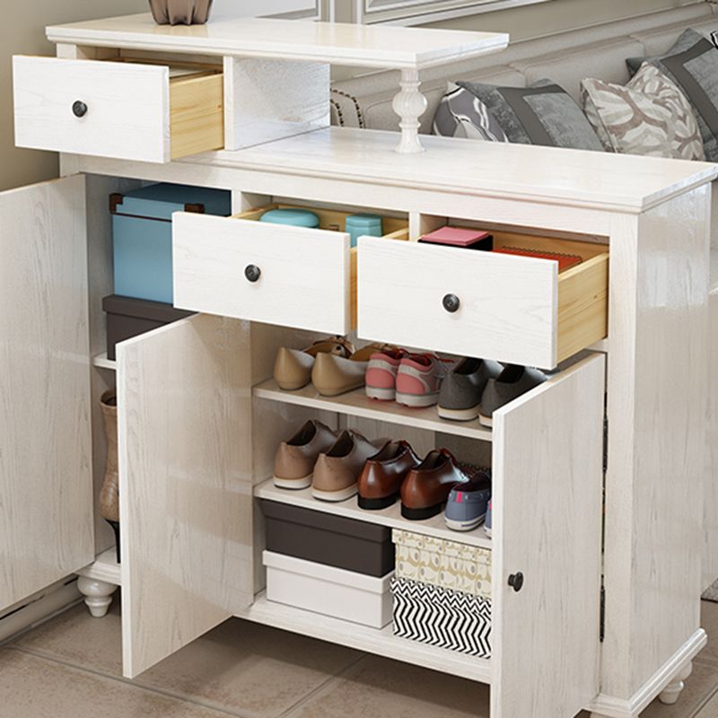 Distressed Wood Cabinet Wood 3 - Doors and 3 - Drawer Accent Cabinet