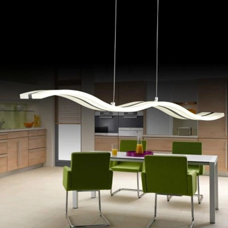 Acrylic White LED Island Light in Modern Concise Style Stainless-Steel Pendant Light for Dining Room