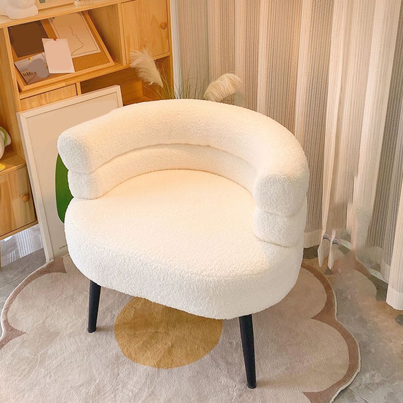 Sewn Pillow Back Chair Solid Color Upholstered Recessed Arms Chair