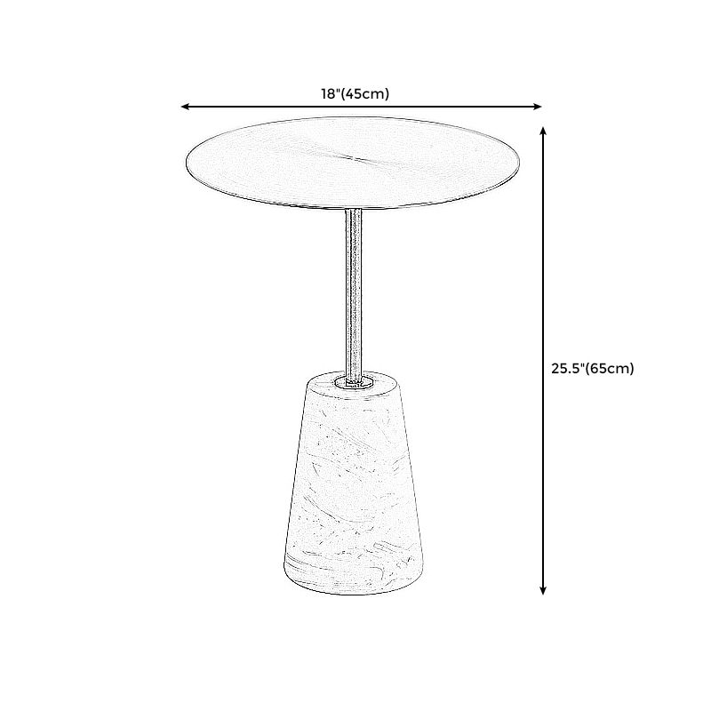 Contemporary  Pedestal End Table Metal Side Table  for Bedroom