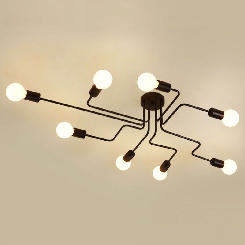 Zwart schuine wirwar semi-inbouw licht industrieel minimalistisch kale lamp metalen plafond inbouwmontage