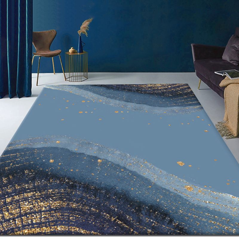 Color Mixed Luxury Area Carpet Polyester Color Blooming Indoor Rug Washable Carpet for Living Room