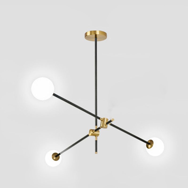 Lámpara de lámpara de suspensión industrial negro globo de vidrio múltiples luces colgantes de techo colgante
