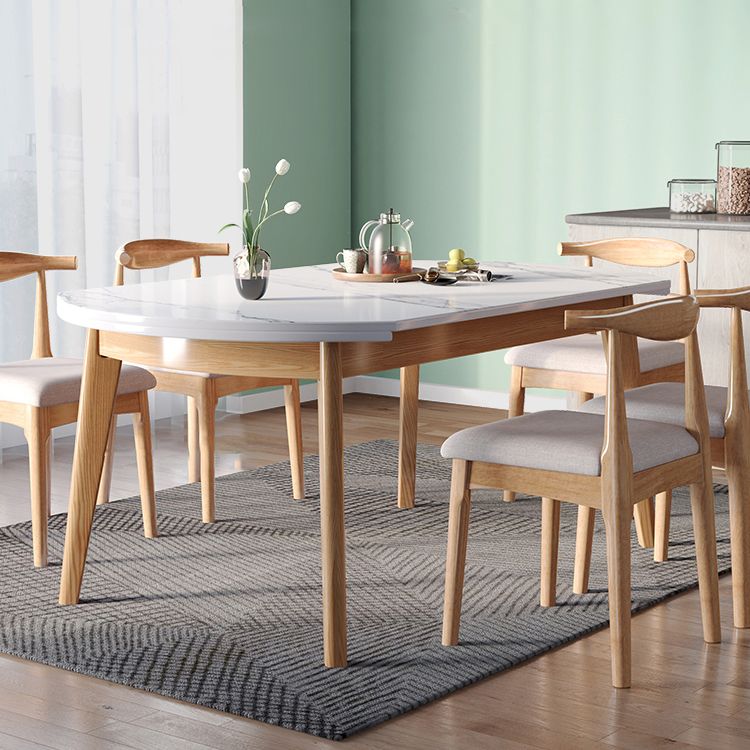 Modern Sintered Stone Dining Table Round Dining Room Table with 4 Legs