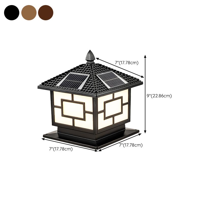Contemporary LED Pillar Light Simple Solar Lighting Fixture for Garden