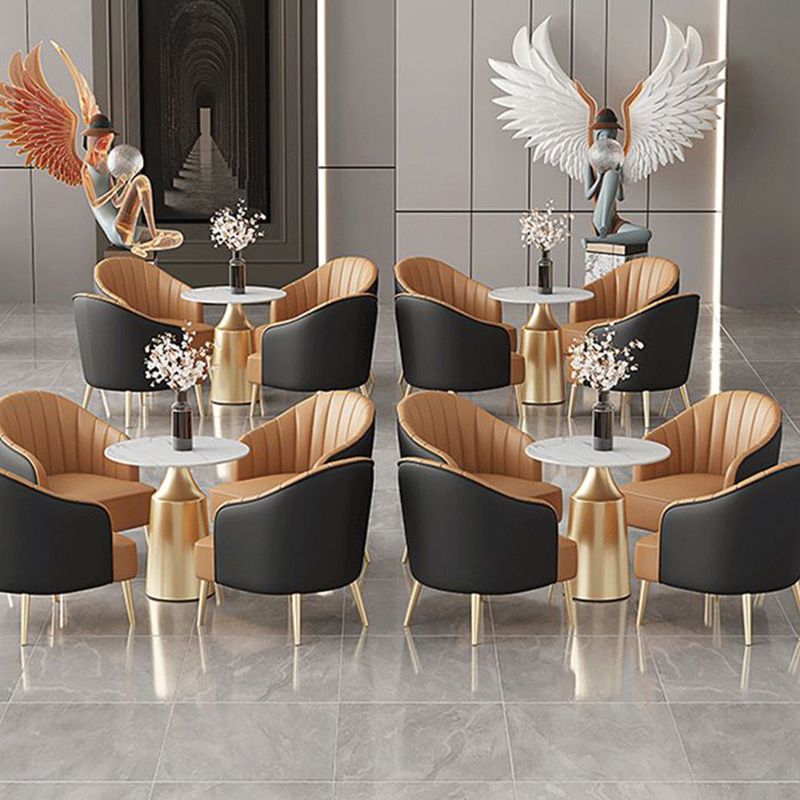 Modern Round Dining Table Glossy White Stone Top Table for Home