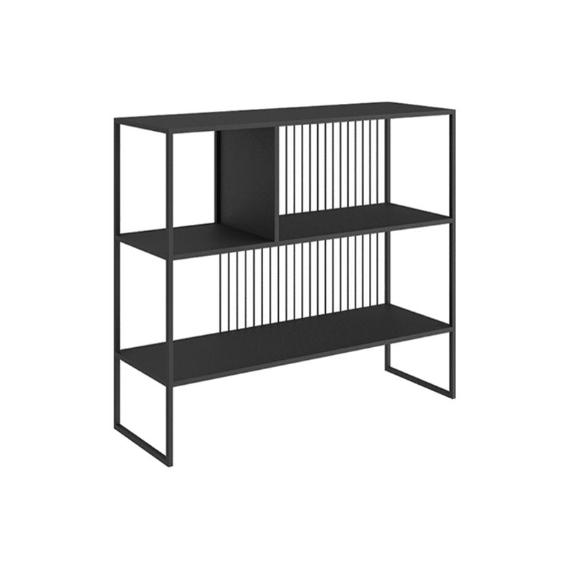 Contemporary Horizontal Metal Bookshelf Open Back Bookcase with Shelves