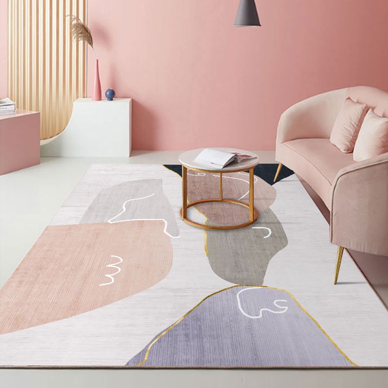 Tapis de couleur de contrat violet Tapis de couleur de couleur mélangée Tapis de support sans glissement pour décoration domestique