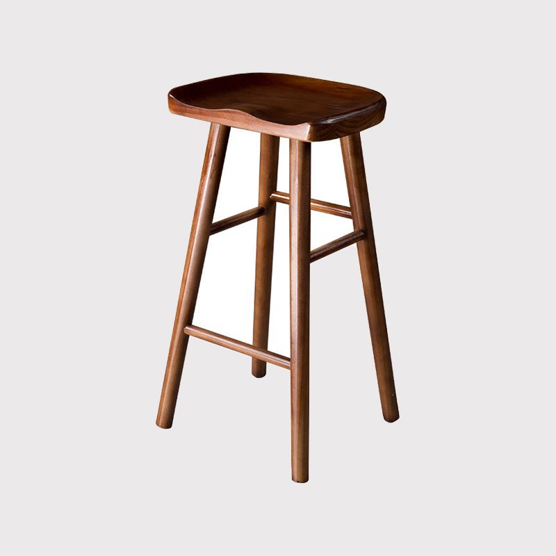 Contemporary Pine Solid Wood Bar Stool Footrest Bristol Stool