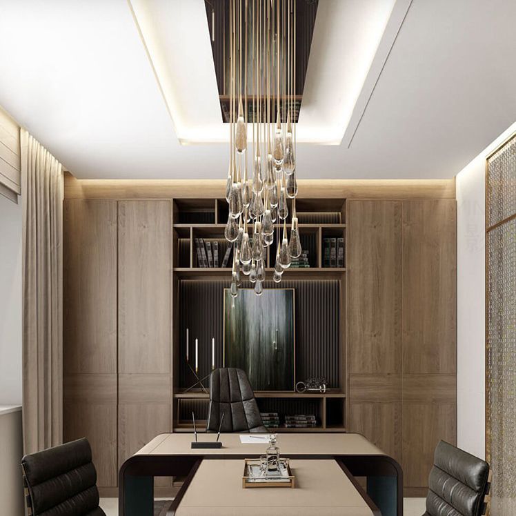 Ultra-moderne Einfachheit Tränen hängen Deckenleuchte Kristall-Aufhängungs-Anhänger Licht für das Restaurant