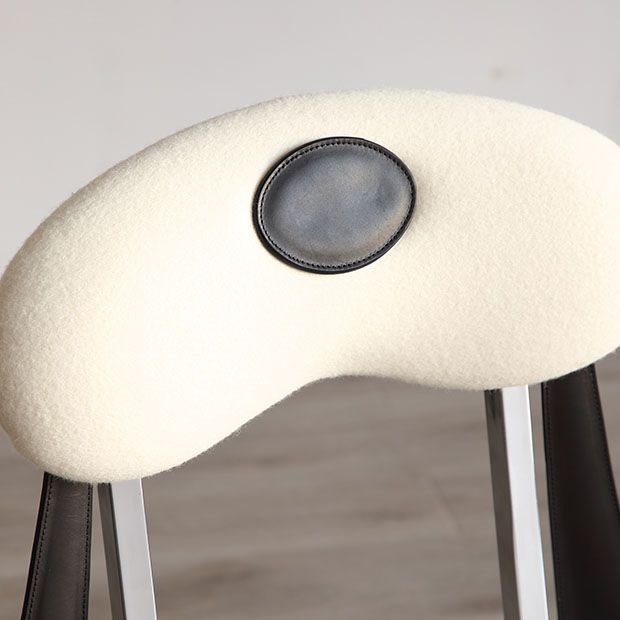 Contemporary Upholstered Armless Chair Home Silver Legs Dining Chair