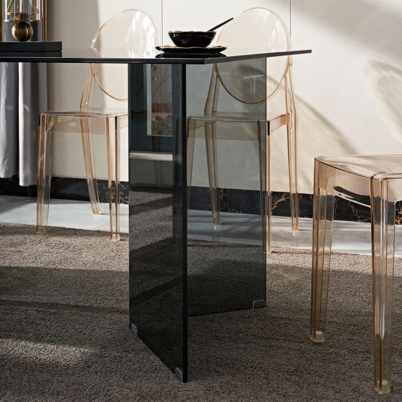 Modern Tempered Glass Dining Table Glass Base for Dining Room