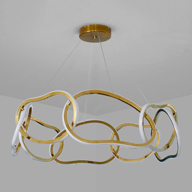 Nordic Circle Shape Chandelier Gold LED Chandelier Pendant for Dining Room