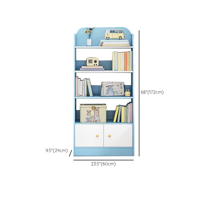 Contemporary Wood Chest Rectangle with Doors Side Cabinet with Shelves