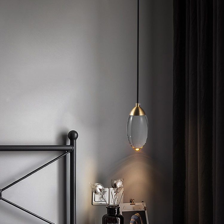 Luz colgante contemporánea Fixtura de iluminación de colgante de cristal simple para sala de estar