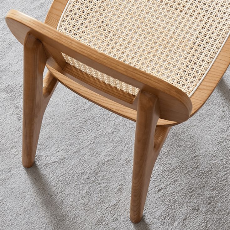 Chaise de salle à manger traditionnelle en bois massif, finition mate, chaise latérale de salle à manger à dossier ouvert