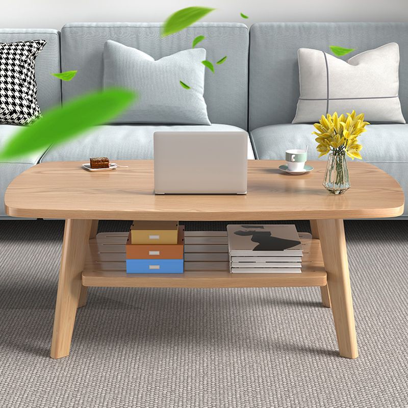 17.72" Tall Scandinavian Style Coffee Cocktail Table Wooden Coffee Table