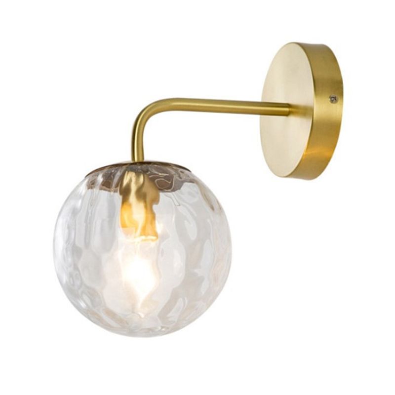 Single Modernism Golden Finish Glass Shade Unique Bathroom Vanity Light