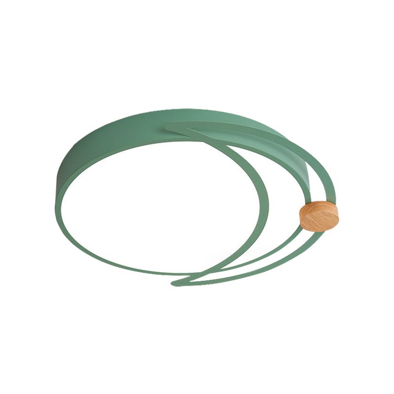 Maan Eclipse Slaapkamer Flush Mount Acryl Nordic LED dicht bij plafondverlichting in grijs/wit/groen met hout