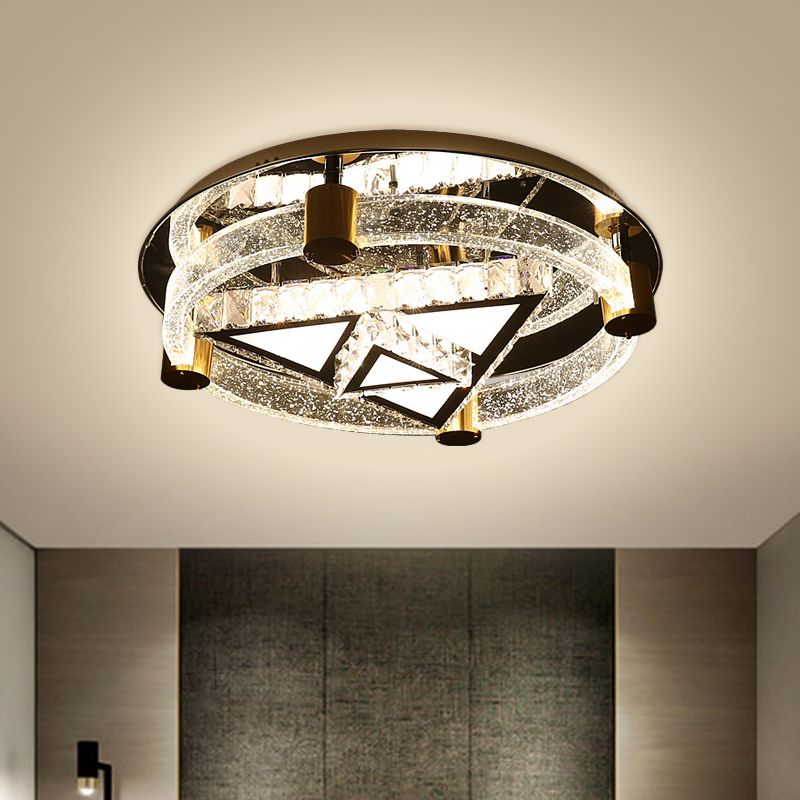 Driehoek plafond spoelbevestiging eigentijds helder kristal led zwarte spoellamp armatuur