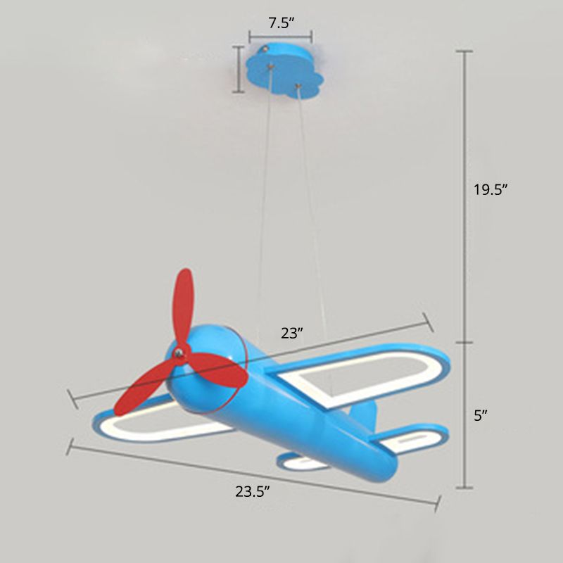 Propeller Jet Hanging Deckenleuchte Cartoon Acrylkinder Spielzimmer LED Kronleuchter