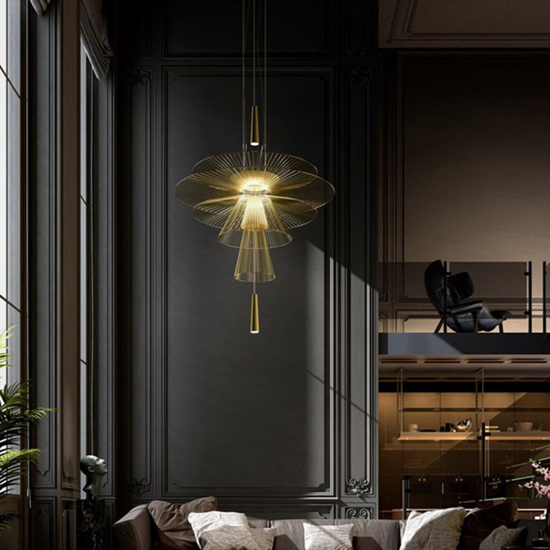 Novedad posmoderna lámpara de lógica de lámpara de loto de 2 luces con sombra de metal