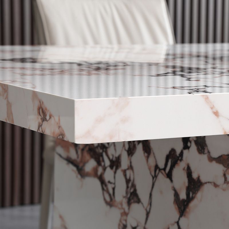 Stone Modern Dining Table Set 1/2/4/5/7 Pieces Dinette Set with Solid Back Chairs