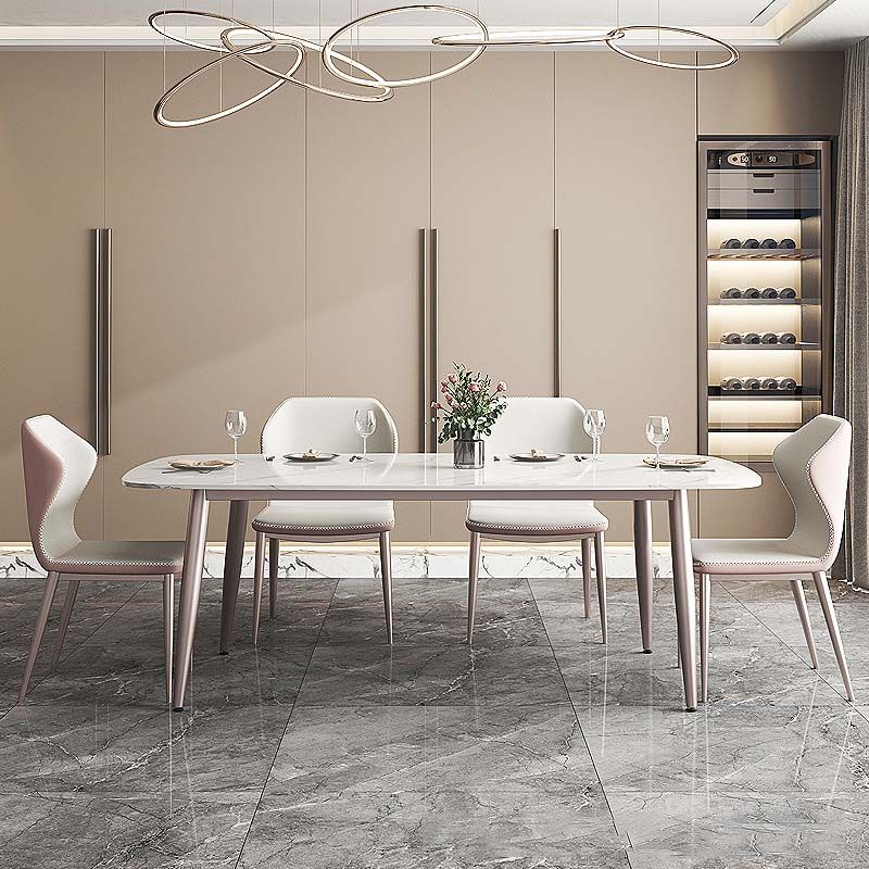 Glam Style Dining Sintered Stone Table Dining Rectangle Table for Home Use
