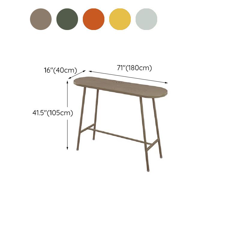 Modern Oval Pub Table Metal Bar Height Table with Footrest for Outdoor