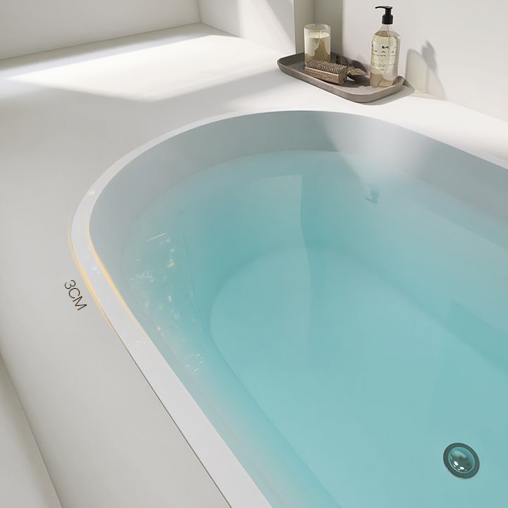Modern Oval Drop-in Bath Tub 23.22" H White Acrylic Bathtub for Home